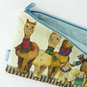 Alpaca and Friends zippered project bag