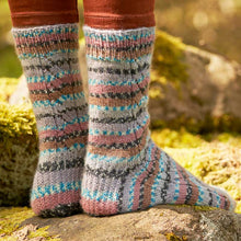 Load image into Gallery viewer, WYS Jay Eyelet Sock knitting PDF pattern by Winwick Mum