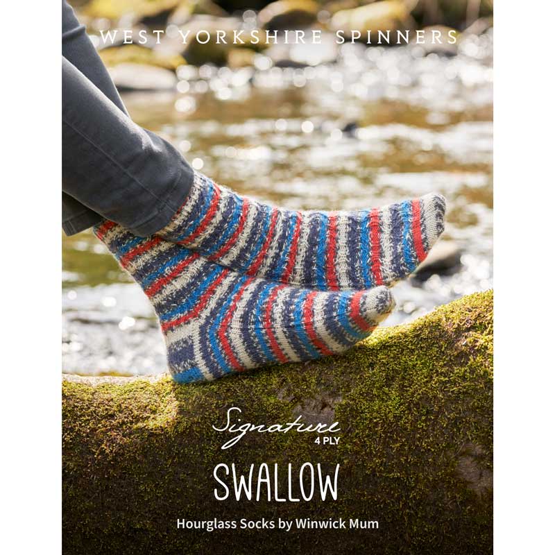 Swallow sock PDF pattern by Winwick Mum