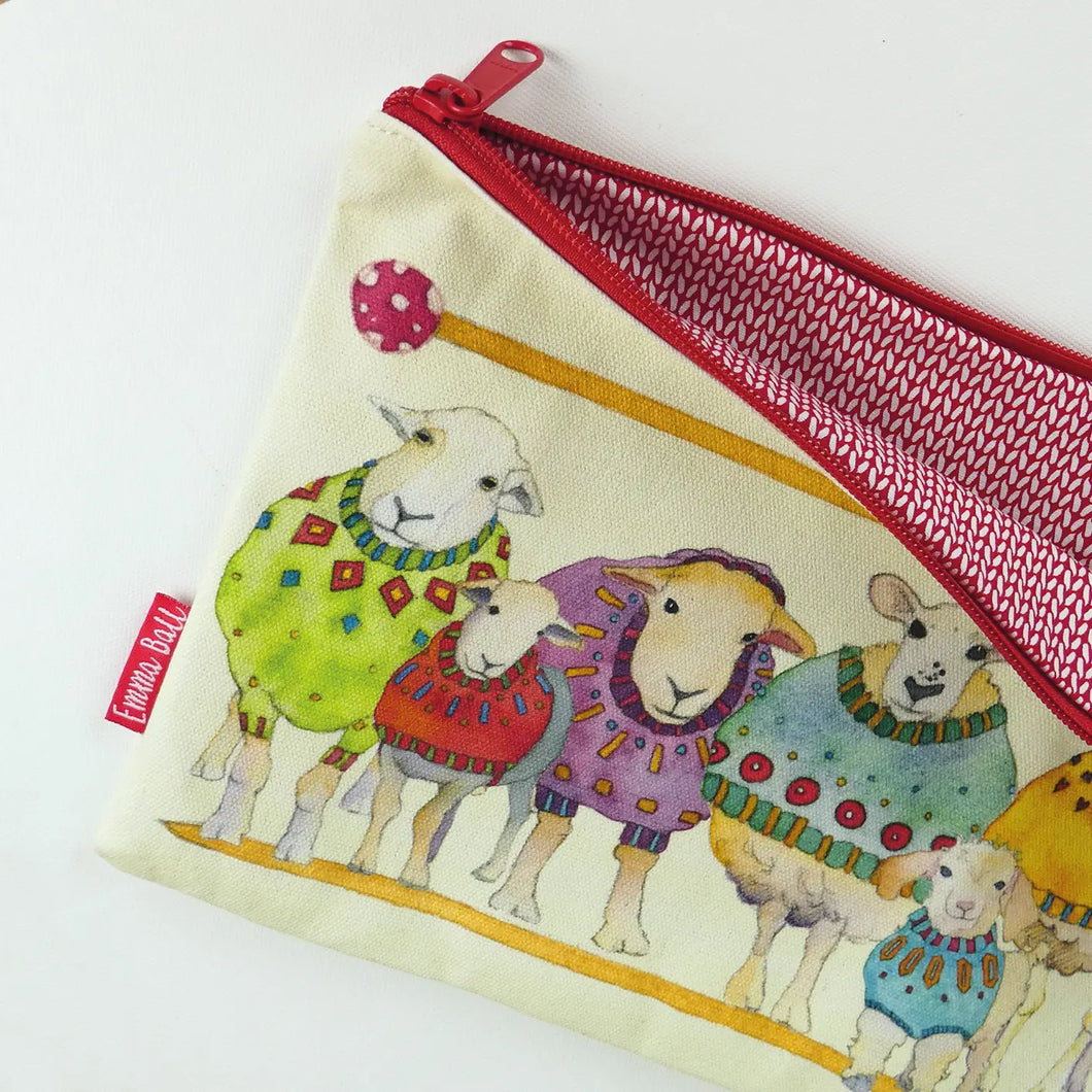 Alpaca and Friends zippered project bag