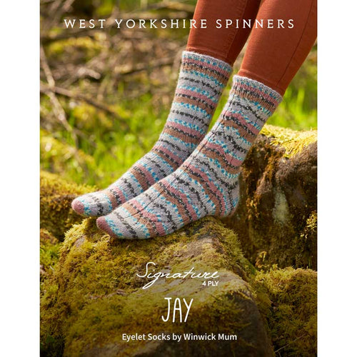 WYS Jay Eyelet Sock knitting PDF pattern by Winwick Mum