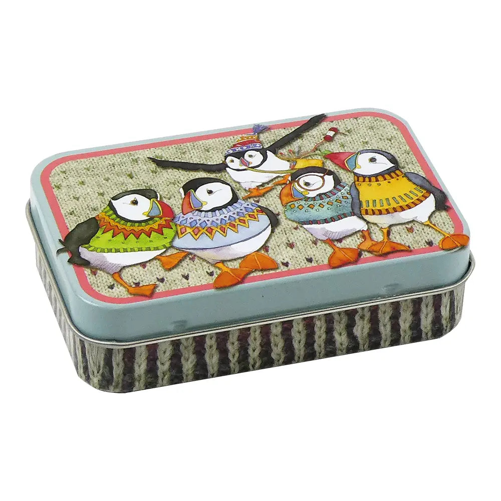 Emma Ball Puffins in Sweaters tin
