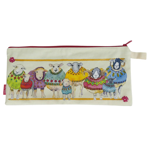 Sheep in sweaters zippered project bag