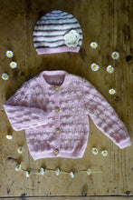 Load image into Gallery viewer, Sylvia Baby Cardi and Hat knitting pattern