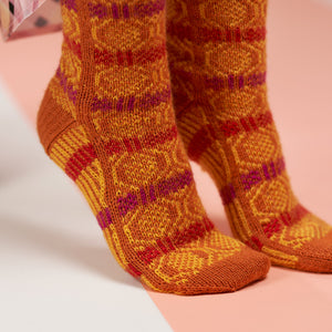 Happy Feet Hive socks PDF pattern