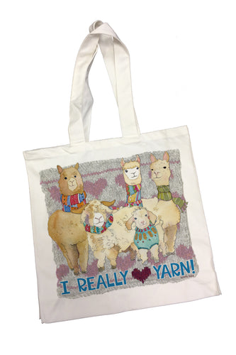I really Love Yarn cotton project bag