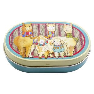 Llama and Friends oval tin