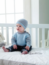 Load image into Gallery viewer, DK babies sweater and hat knitting PDF pattern