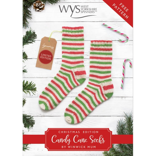 Candy Cane Christmas sock free pattern