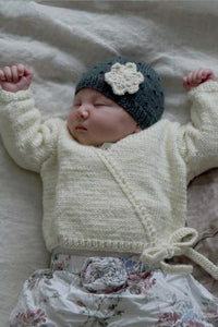 Sophia Baby Cardi and Hat knitting pattern at Eskdale yarns