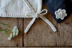 Sophia Baby Cardi and Hat knitting pattern at Eskdale yarns