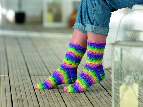 Wildflower PDF sock knitting pattern by Winwick Mum at Eskdale Yarns