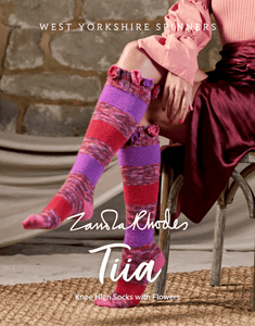 WYS Zandra Rhodes Tiia Knee High Socks PDF pattern
